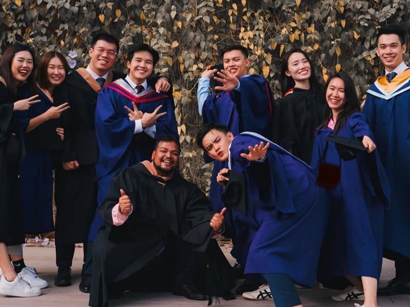 NP's BA alumni in their graduation gowns