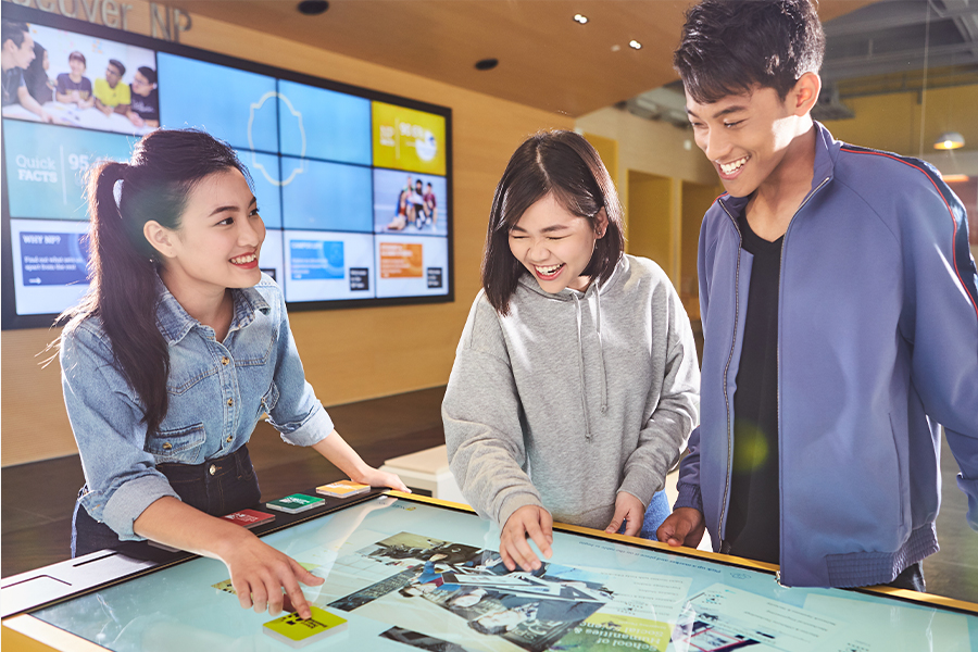 Photo of students at the Student Services & Services Centre 