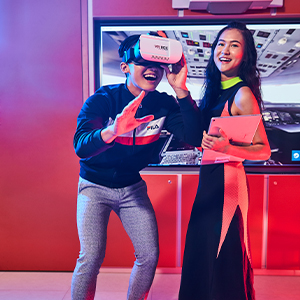 image of a male student with VR