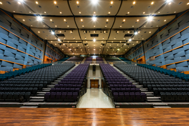 Upper and lower halls with seats extended