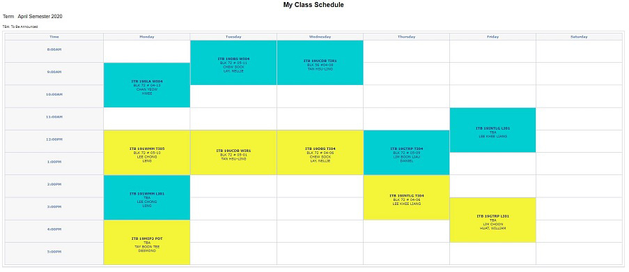 Timetable Sample