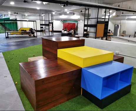 Space was co-created by School of Design, etc.lab and Environment and Estate, Eco & Safety Office (EES) at Blk 68