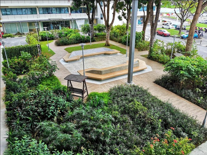 bioretention pond called Rain Garden at Blk 51
