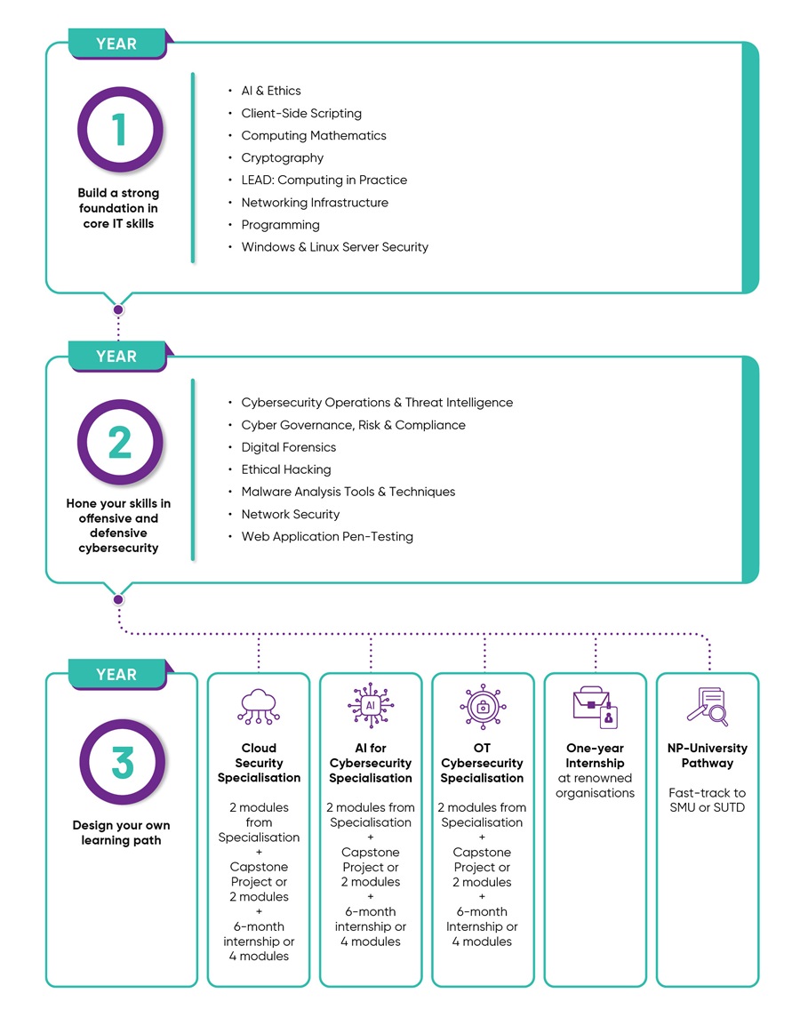 Image of  infographic for Diploma in Cybersecurity & Digital Forensics (CSF)