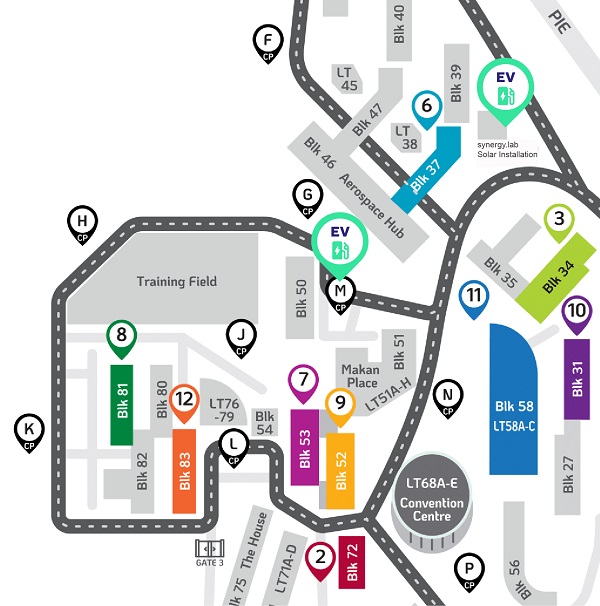 NP Campus Map with EV Stations